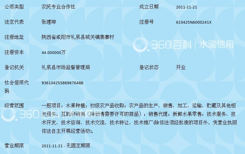 礼泉县建坤果品专业合作社